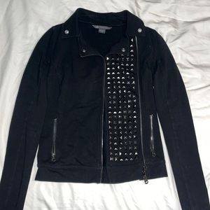 ARMANI EXCHANGE. Black, spiked blazer.